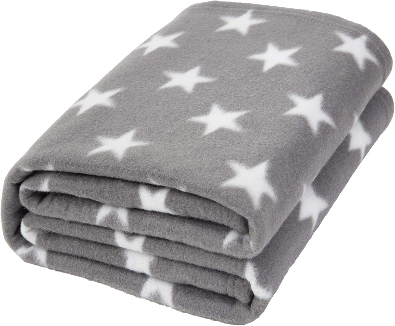 Dreamscene Flannel Fleece Stars Throw Over Bed Warm Soft Blanket Plush for Baby Kids Sofa, 100% Polyester Plush Microfiber Fleece, Silver Grey, 120 x 150cm-0