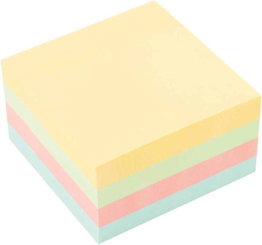 D.RECT Sticky Notes | Set of 1 Pieces | 75x75mm | Sticky Notes | 1x450 a Pad of Sheets | Office Supplies | Perfect for Office, School and Home | Pastel Color-0