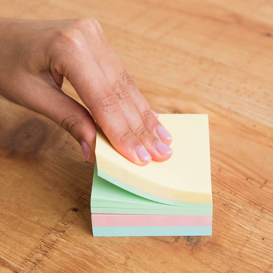 D.RECT Sticky Notes | Set of 1 Pieces | 75x75mm | Sticky Notes | 1x450 a Pad of Sheets | Office Supplies | Perfect for Office, School and Home | Pastel Color-2