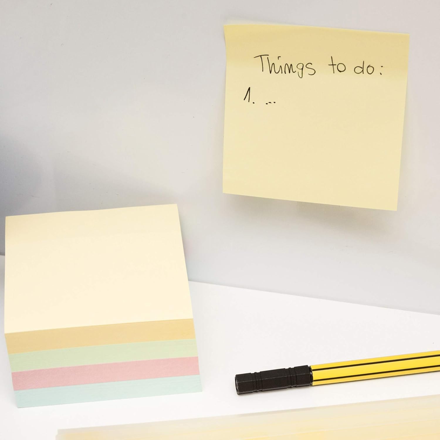 D.RECT Sticky Notes | Set of 1 Pieces | 75x75mm | Sticky Notes | 1x450 a Pad of Sheets | Office Supplies | Perfect for Office, School and Home | Pastel Color-3