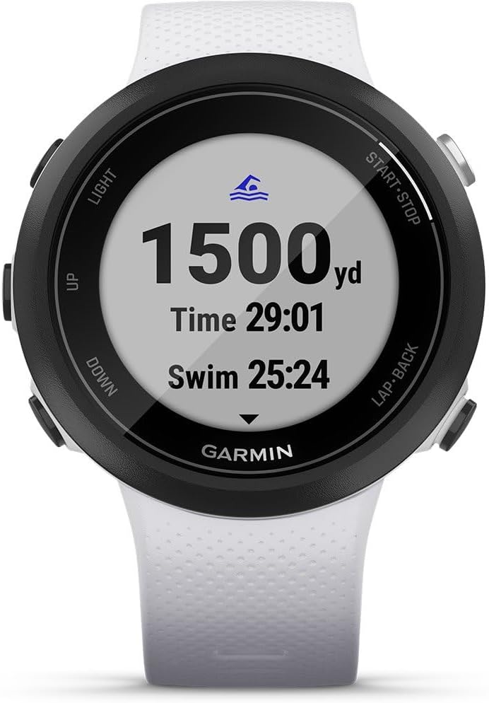 Garmin Swim 2 Easy to Use Lightweight GPS Swimming Smartwatch, Pool and Open Water Smartwatch, Records Distance , Pace , Stroke Count and more , Whitestone-6