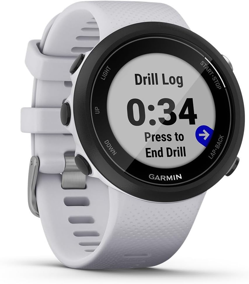 Garmin Swim 2 Easy to Use Lightweight GPS Swimming Smartwatch, Pool and Open Water Smartwatch, Records Distance , Pace , Stroke Count and more , Whitestone-7