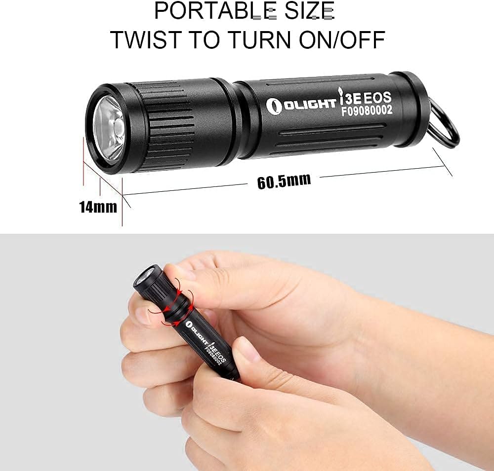 OLIGHT i3E EOS Pocket Torch 90 Lumens EDC Flashlights Compact Keychain LED Mini Torches Single AAA Keyring Light for Night and Camping-4