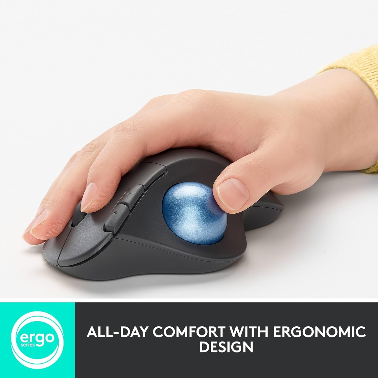 Logitech ERGO M575 The wireless mouse with trackball, easy thumb control, precision reading and smooth reading, ergonomic convenience, Windows/Mac, Bluetooth, USB - Graphite-2