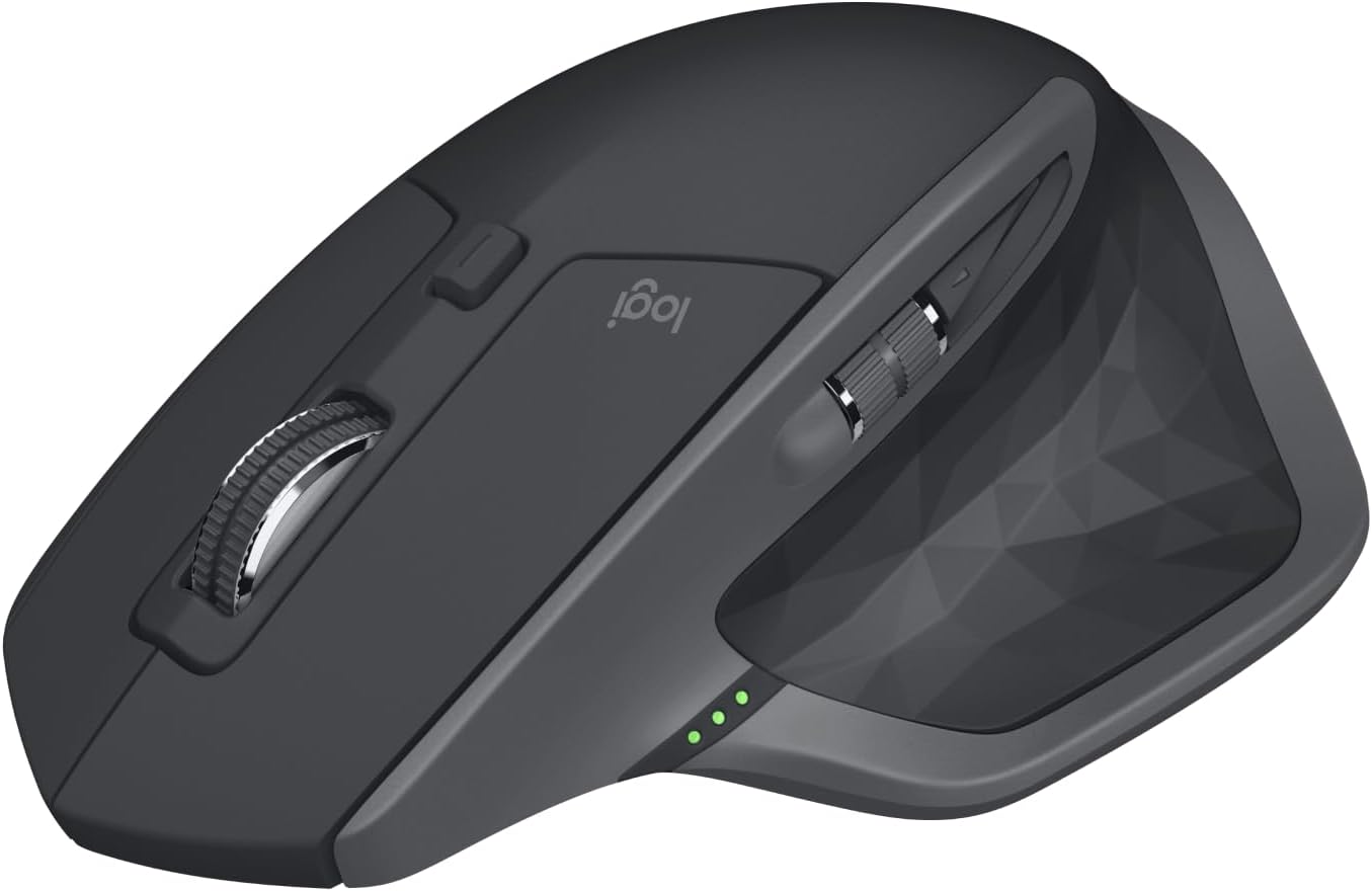 Logitech MX Master 2S Bluetooth Edition Wireless Mouse, Multi-Surface, Hyper-Fast Scrolling, Ergonomic, Rechargeable, Connects Up to 3 Mac/PC Computers - Graphite-0