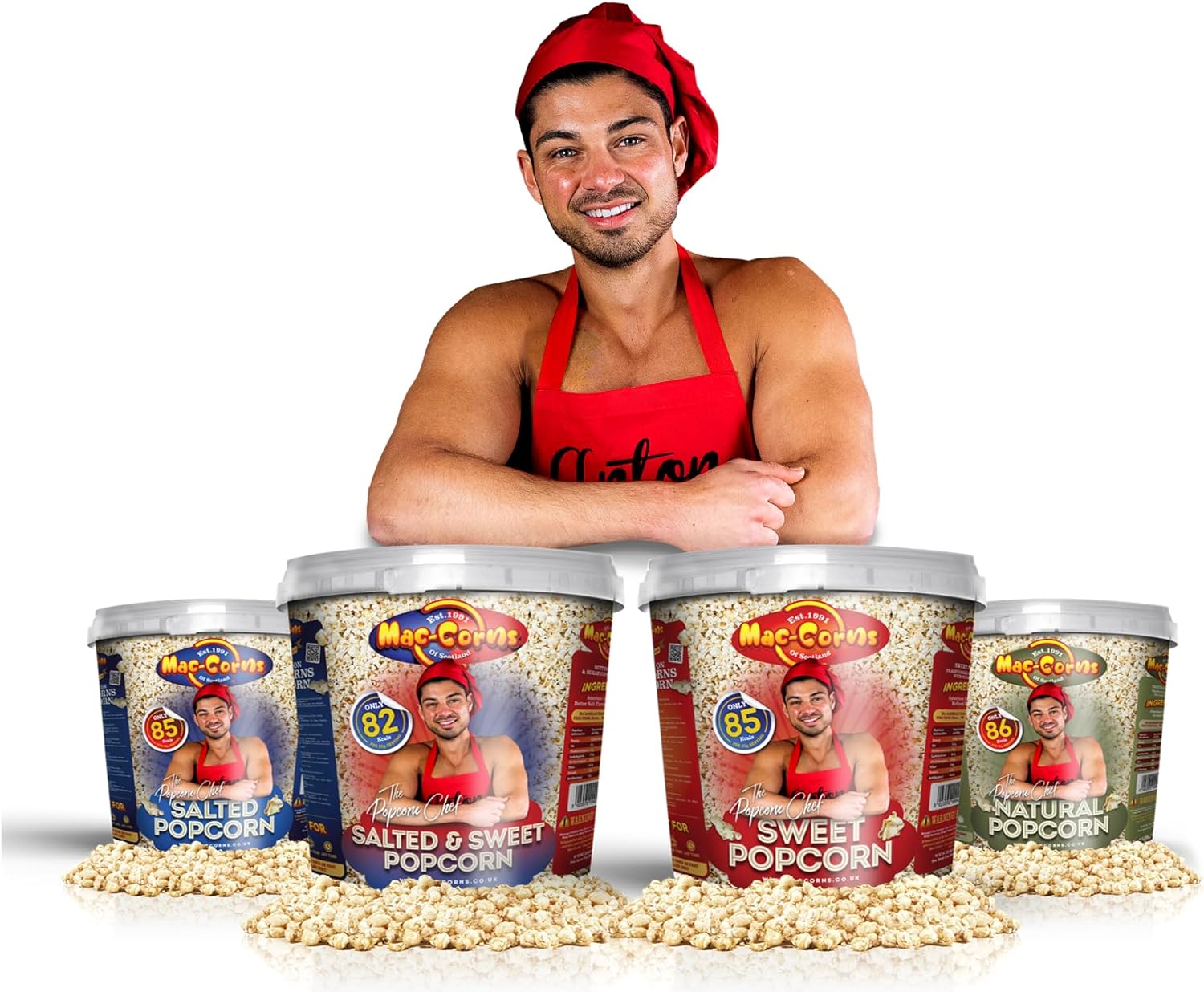 Anton, The Popcorn Chef, Plain Natural (Naked) Popcorn, Mega Bucket-1