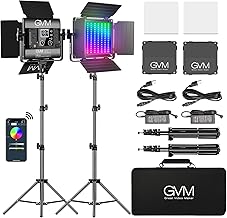 GVM LED Video Light Panel, RGB Video Lighting with APP Control, 800D Studio LED Photography Lighting with Tripod Kit, 8 Kinds Lights Scene LED Light Panel for YouTube Studio Video