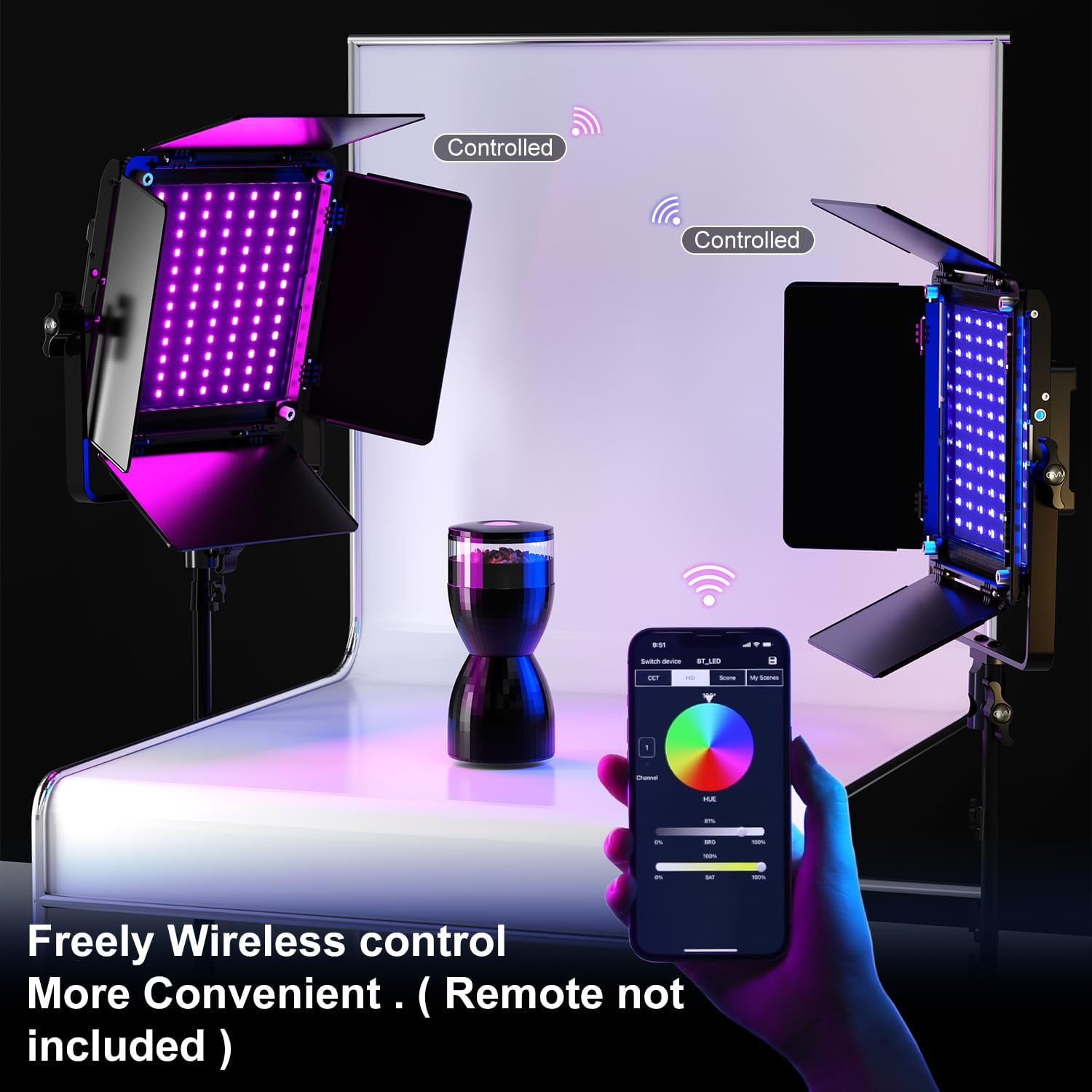 GVM LED Video Light Panel, RGB Video Lighting with APP Control, 800D Studio LED Photography Lighting with Tripod Kit, 8 Kinds Lights Scene LED Light Panel for YouTube Studio Video-4