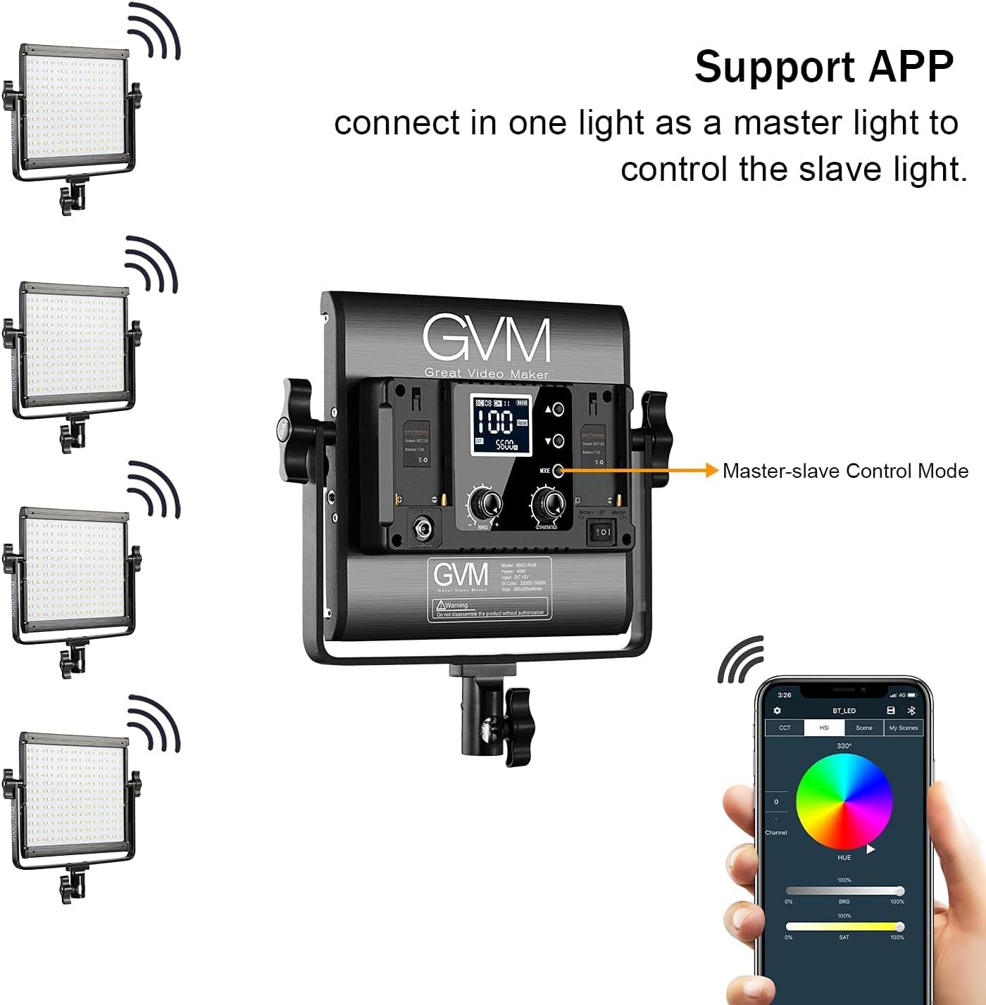 GVM LED Video Light Panel, RGB Video Lighting with APP Control, 800D Studio LED Photography Lighting with Tripod Kit, 8 Kinds Lights Scene LED Light Panel for YouTube Studio Video-7