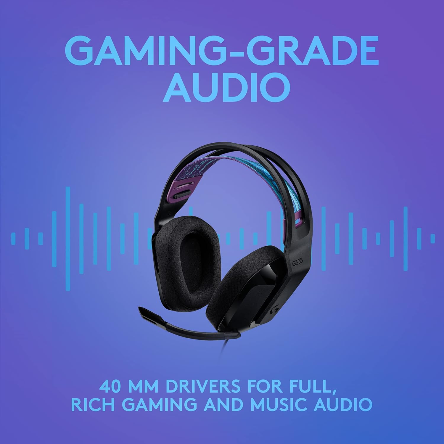 Logitech G G335 Wired Gaming Headset, with Microphone, 3.5mm Audio Jack, Comfortable Memory Foam Earpads, Lightweight, Compatible with PC, PlayStation, Xbox, Nintendo Switch - Black-9