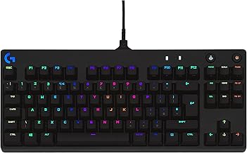 Logitech G PRO TKL Mechanical Gaming Keyboard, GX Blue Clicky Key Switches, LIGHTSYNC RGB, Portable Tenkeyless Design for esport Gaming, Detachable Micro USB Cable, QWERTY UK Layout - Black