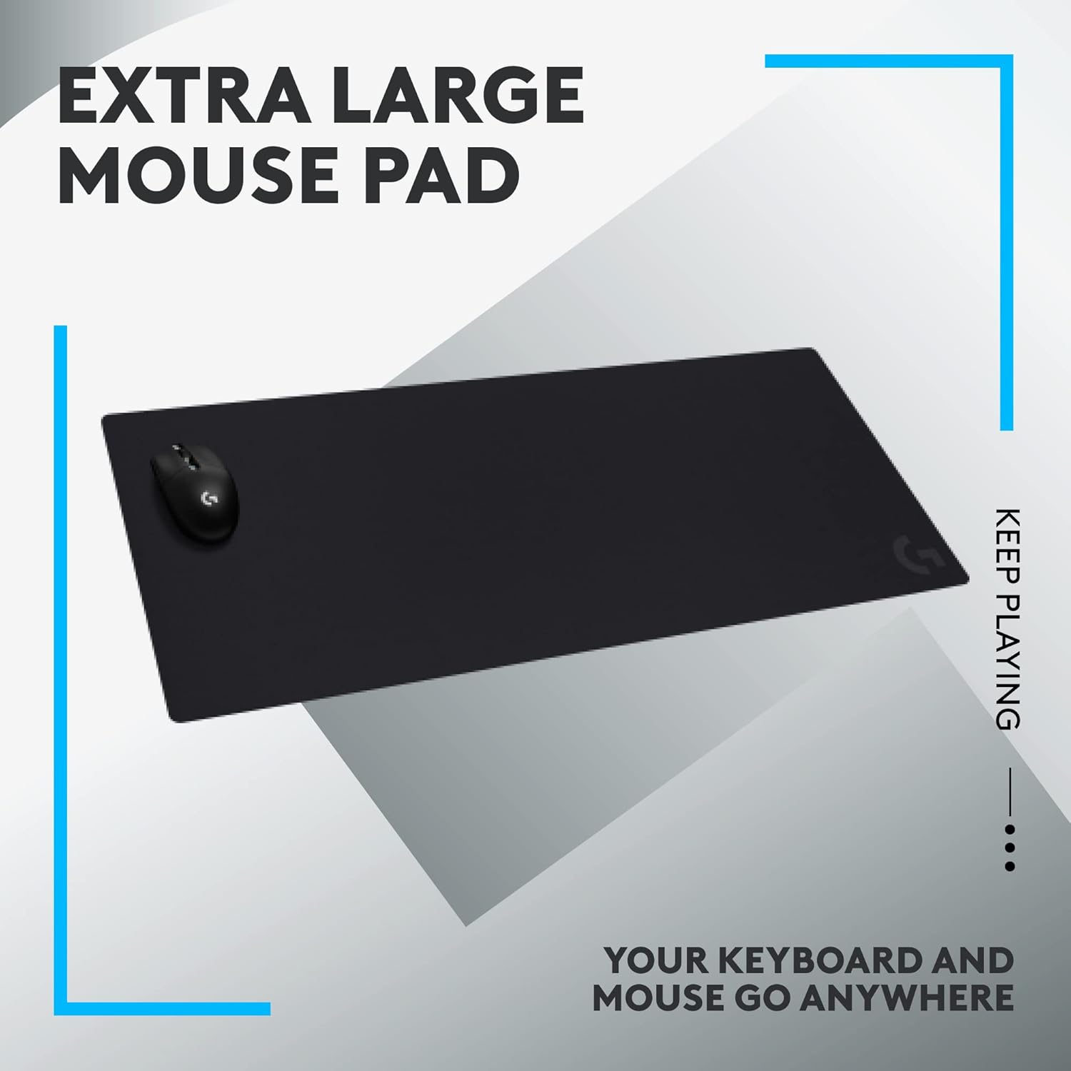 Logitech G G840 Extra Large Gaming Mouse Pad, Optimised for Gaming Sensors, Moderate Surface Friction, Non-Slip Mouse Mat, Mac and PC Gaming Accessories, 900 x 400 x 3 mm-1