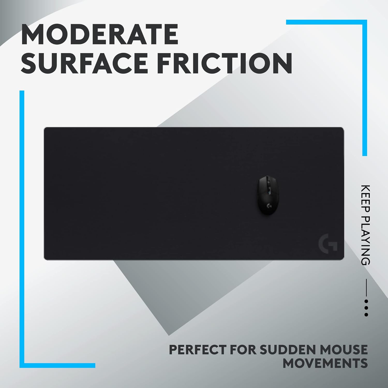 Logitech G G840 Extra Large Gaming Mouse Pad, Optimised for Gaming Sensors, Moderate Surface Friction, Non-Slip Mouse Mat, Mac and PC Gaming Accessories, 900 x 400 x 3 mm-2