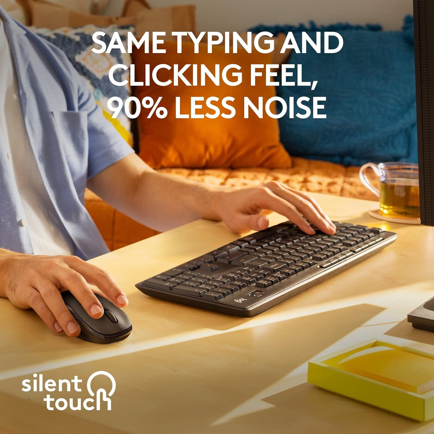 Logitech MK295 Silent Wireless Mouse & Keyboard Combo with SilentTouch Technology, Full Numpad, Advanced Optical Tracking, Lag-Free Wireless, 90% Less Noise, QWERTY UK English Layout - Black-1