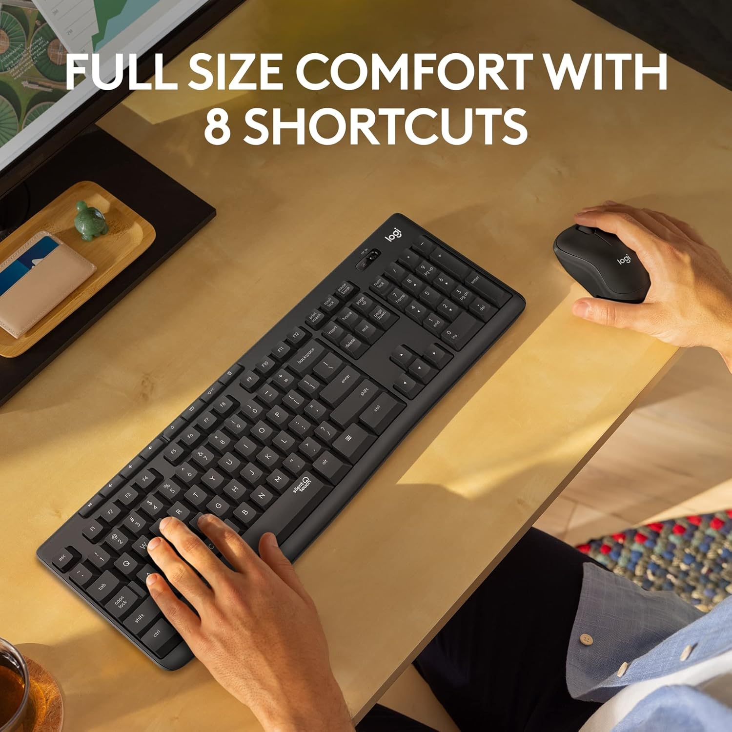 Logitech MK295 Silent Wireless Mouse & Keyboard Combo with SilentTouch Technology, Full Numpad, Advanced Optical Tracking, Lag-Free Wireless, 90% Less Noise, QWERTY UK English Layout - Black-2