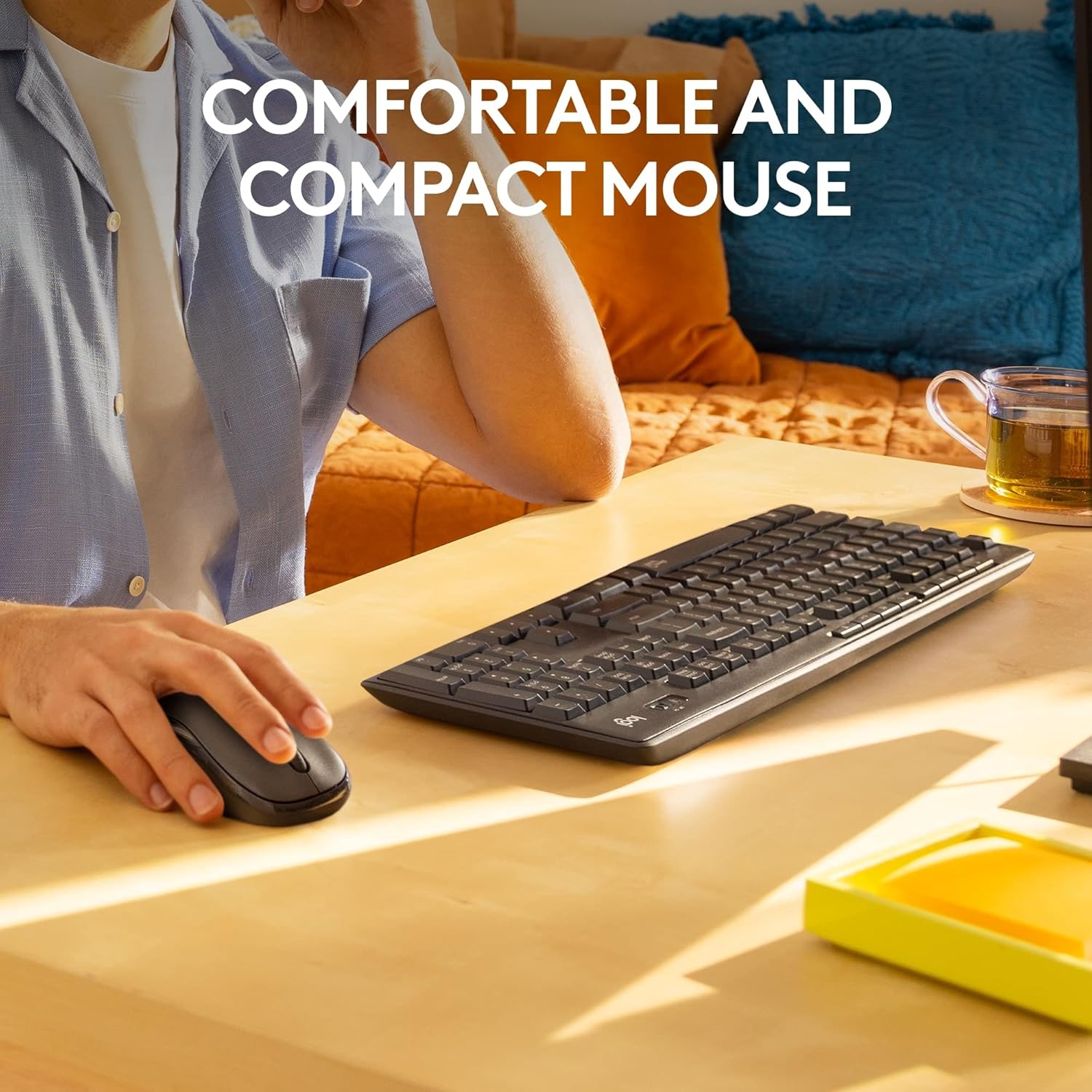 Logitech MK295 Silent Wireless Mouse & Keyboard Combo with SilentTouch Technology, Full Numpad, Advanced Optical Tracking, Lag-Free Wireless, 90% Less Noise, QWERTY UK English Layout - Black-3