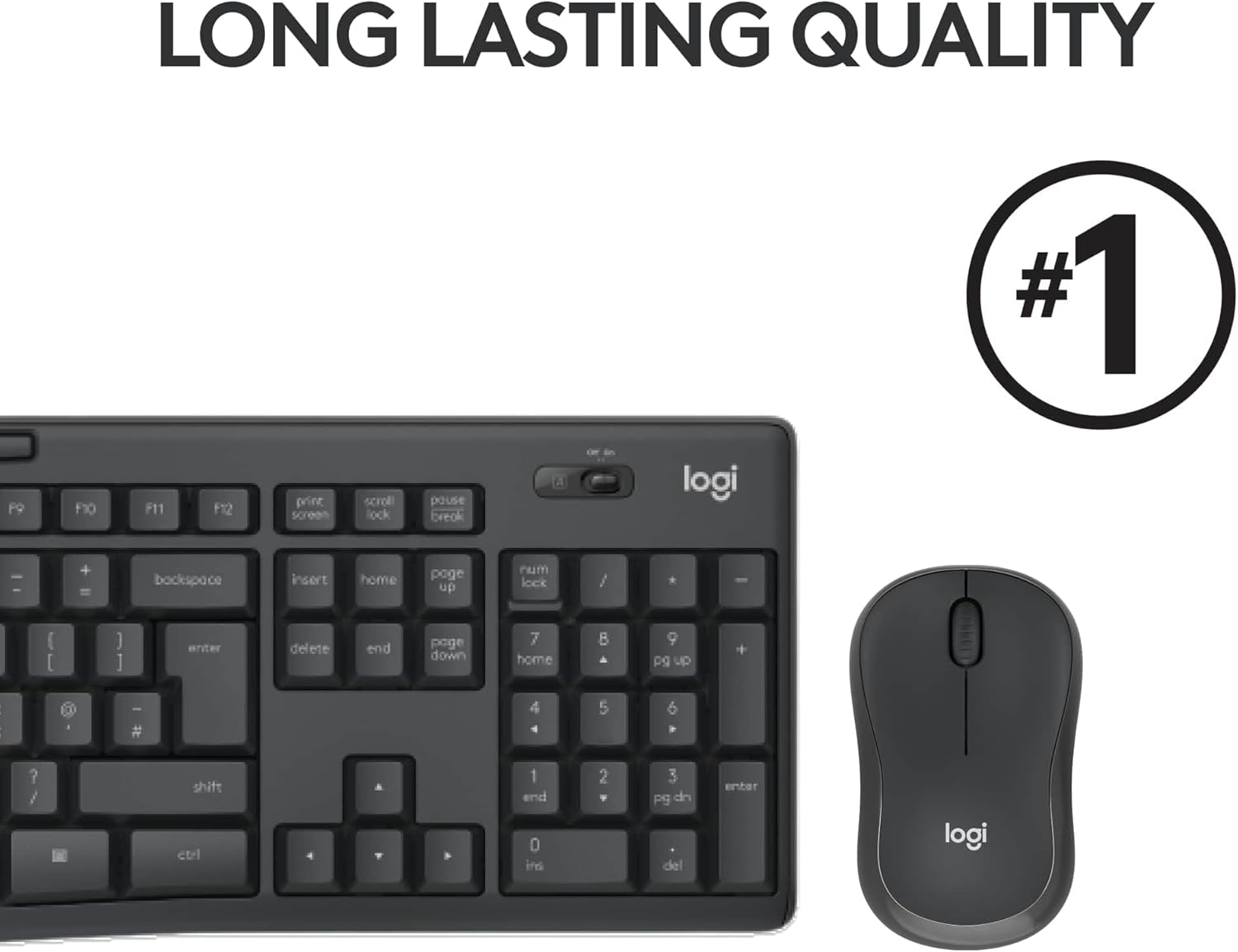 Logitech MK295 Silent Wireless Mouse & Keyboard Combo with SilentTouch Technology, Full Numpad, Advanced Optical Tracking, Lag-Free Wireless, 90% Less Noise, QWERTY UK English Layout - Black-6