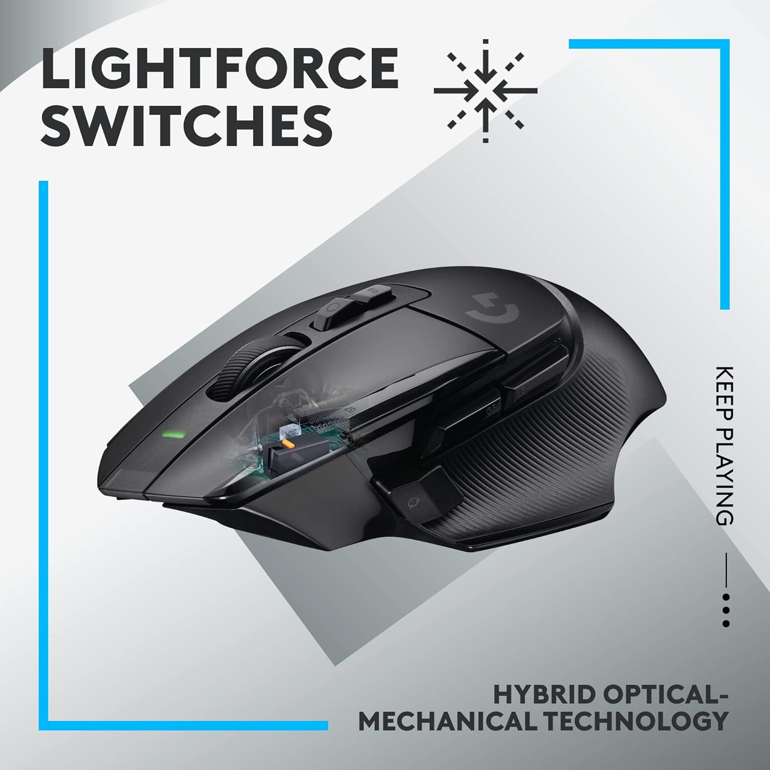 Logitech G G502 X LIGHTSPEED Wireless Gaming Mouse - Optical mouse with LIGHTFORCE hybrid optical-mechanical switches, HERO 25K gaming sensor, compatible with PC - macOS/Windows - Black-1