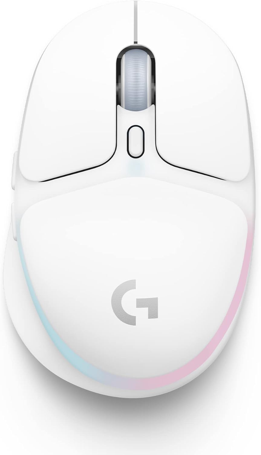 Logitech G G705 Wireless Gaming Mouse, Customisable LIGHTSYNC RGB Lighting, LIGHTSPEED Wireless, Bluetooth Connectivity, Lightweight, PC/Mac/Laptop - White Mist-0