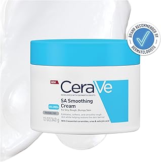 CeraVe SA Smoothing Cream Moisturiser with Salicylic Acid and 3 Essential Ceramides for Dry, Rough & Bumpy Skin 340g