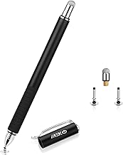 MEKO 2-in-1 Stylus Precision Disc Styli Touch Screen Pen with 3 Replaceable Tips for iPads, Tablets, iPhones, Smartphones, Samsung Galaxy Note/Tab (Black)