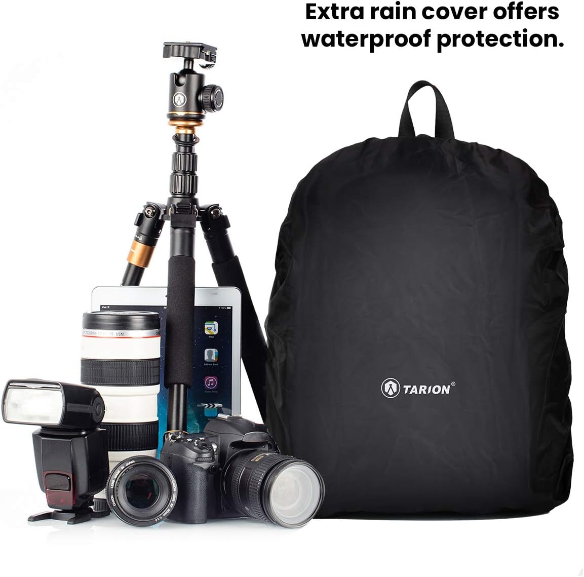 TARION Camera Backpack, Photography Backpack with Large Capacity, Padded Insert, 15'' Laptop Compartment, Professional Waterproof Camera Bag for DSLR SLR Canon Nikon Fuji Sony Cameras-6