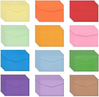 nuoshen 60 pcs Mini Envelopes, Small Coloured Envelopes Multi Color Gift Envelope Thanksgiving Envelopes for Mini Small Gift Cards Tags Birthday Wishes Wedding (11.5 * 8.2CM)