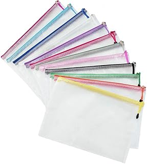 Plastic Wallets A4 Zip Wallets - 12PCS Plastic Folders Zip Lock Bags A4 Zip Folder Document Wallet Zipper File Bags for Household Bills, Receipts, Important