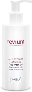 Revium Rosacea Anti-Redness Cleanser Sensitive Face Wash Gel or Coupreose Skin Prone to Erythema, with 1-MNA Molecule, Chlorella Vulgaris Green Algae Extract, Acerola Friut, Soap Product, 200ml