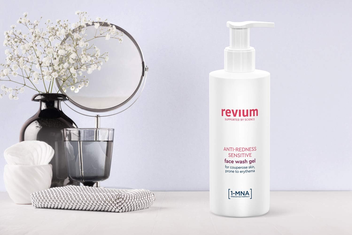 Revium Rosacea Anti-Redness Cleanser Sensitive Face Wash Gel or Coupreose Skin Prone to Erythema, with 1-MNA Molecule, Chlorella Vulgaris Green Algae Extract, Acerola Friut, Soap Product, 200ml-3