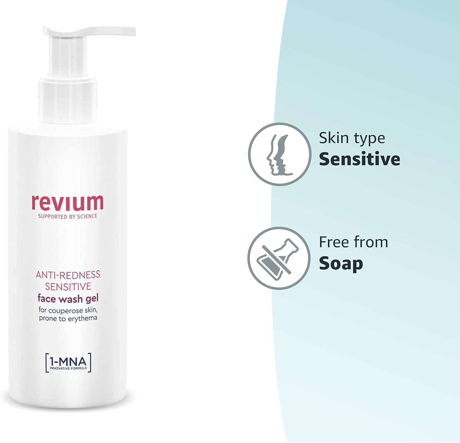 Revium Rosacea Anti-Redness Cleanser Sensitive Face Wash Gel or Coupreose Skin Prone to Erythema, with 1-MNA Molecule, Chlorella Vulgaris Green Algae Extract, Acerola Friut, Soap Product, 200ml-5