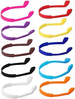 kuou 10 Pack Silicone Glasses Straps, Anti-slip Kids Eyeglasses Sunglasses Strap Glasses Band Holder Eyewear Retainer Elastic Sports Toddlers Glasses Strap (Muti-Color)