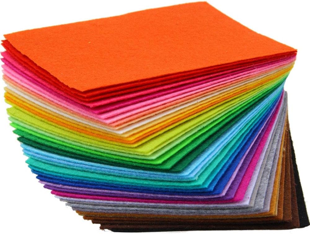 TRIXES 40PCS Felt Fabric Sheets - A4 Size Textile Fuzzy Fabrics DIY Craftwork - Multi-Colour Rectangular Shape - Cut to Size - for Art and Crafts Scrapbooking - 30 x 20cm-1