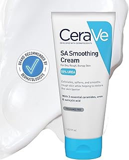 CeraVe SA Smoothing Cream Moisturiser Tube with Salicylic Acid for Dry, Rough & Bumpy Skin 177ml