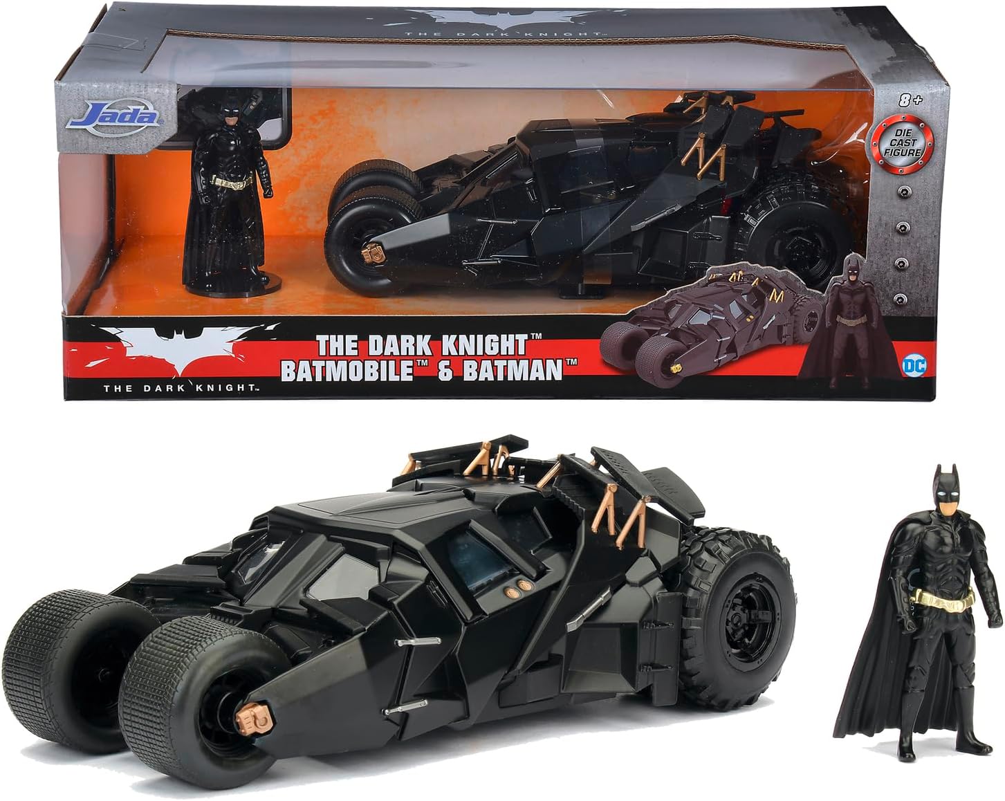 Jada BATMAN THE DARK KNIGHT BATMOBILE 1:24 SCALE DIE-CAST REPLICA, Black-9