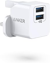 USB Plug, Anker PowerPort mini Dual Port USB Charger, Compact Wall Charger Cube, For iPhone 15/14/13/12/11 Pro Max, Galaxy S23/S22/Note20, HTC, LG, and More