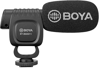 Boya BY-BM3011 Camera Microphone, Shotgun Microphone with Foam Shockproof Deadcat Windshield Super Cardioid Video Microphone for Cameras and Camcorders