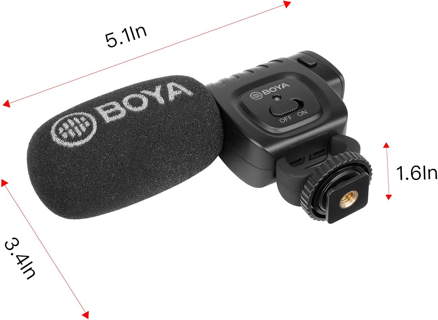 Boya BY-BM3011 Camera Microphone, Shotgun Microphone with Foam Shockproof Deadcat Windshield Super Cardioid Video Microphone for Cameras and Camcorders-7