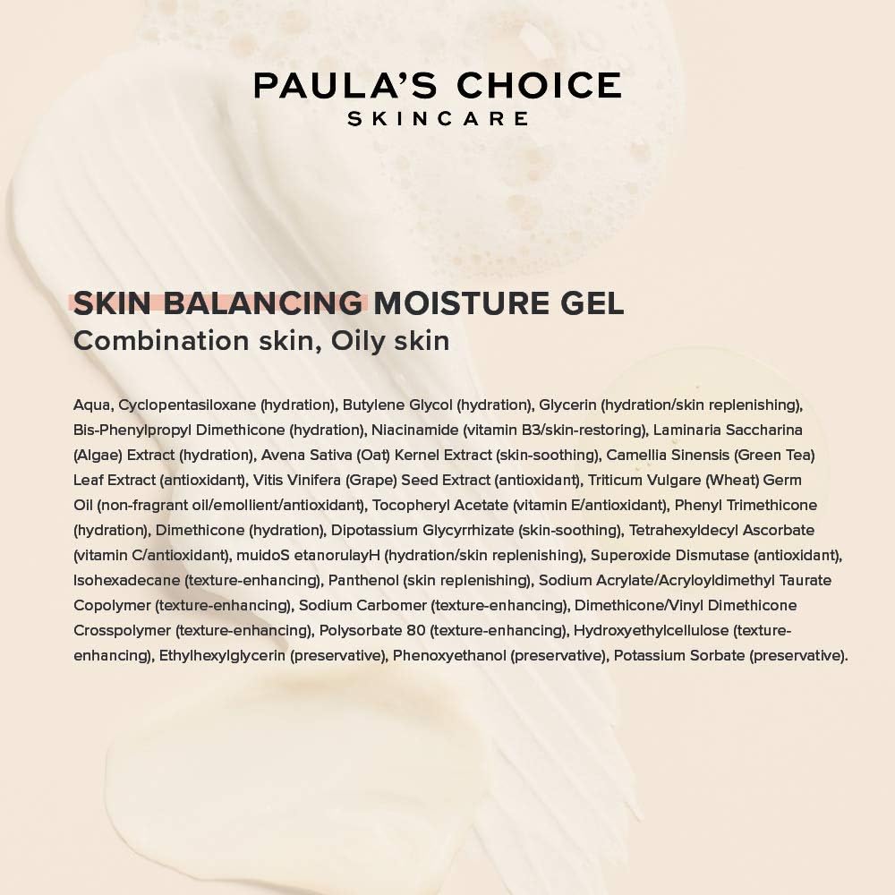 Paula's Choice SKIN BALANCING Gel Moisturiser - Lightweight Hydrating Night Cream - Minimises Enlarged Pores & Blackheads - with Niacinamide & Hyaluronic Acid - Combination to Oily Skin - 60 ml-5