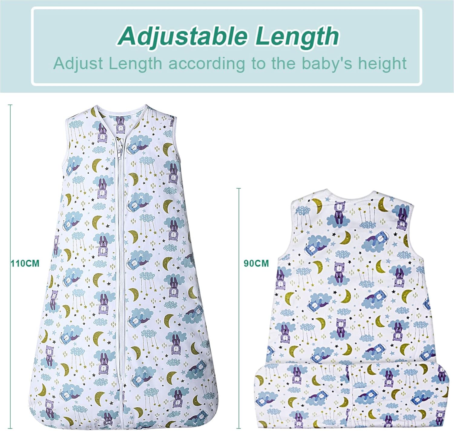 Lictin Baby Sleeping Bag 2.5 Tog with Adjustable Length for 18 to 36Months Baby-1