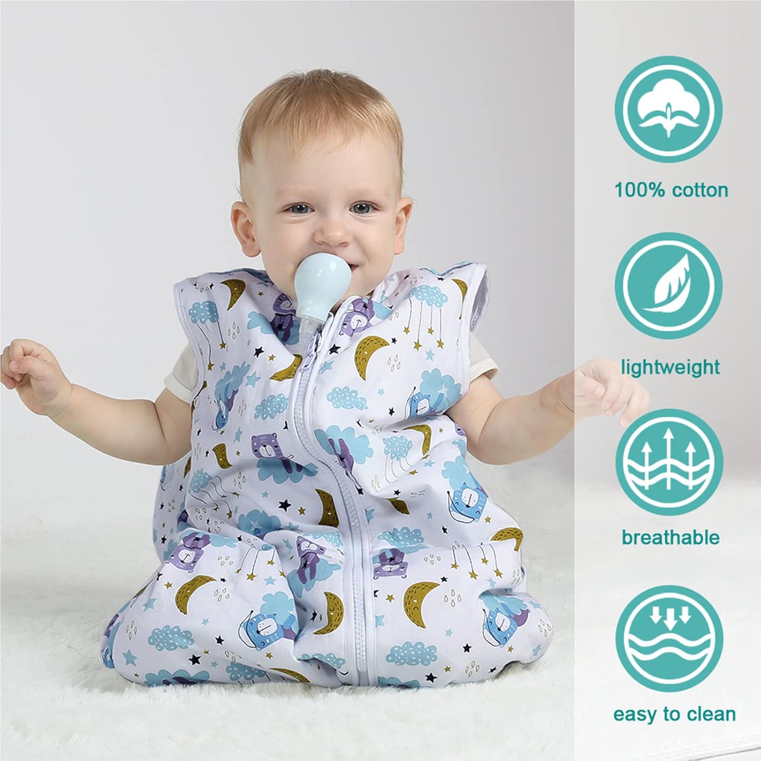 Lictin Baby Sleeping Bag 2.5 Tog with Adjustable Length for 18 to 36Months Baby-4