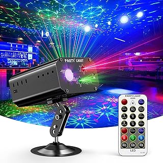 Disco Lights Party Lights, Sound Activated DJ Light with Remote Control DJ Stage Lights Strobe Projector for Club Home Party Ballroom Bands Wedding Show Bar Karaoke KTV