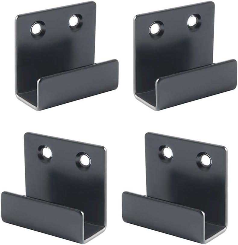 Sayayo Stainless Steel Picture Rail Hooks Picture Hanging Mirror Clips Mirror Fixings Hanging Kits Heavy Duty Ceramic Tile Display Bracket, Matte Black Finish, 4 PCS (15MM Inside Width)-0