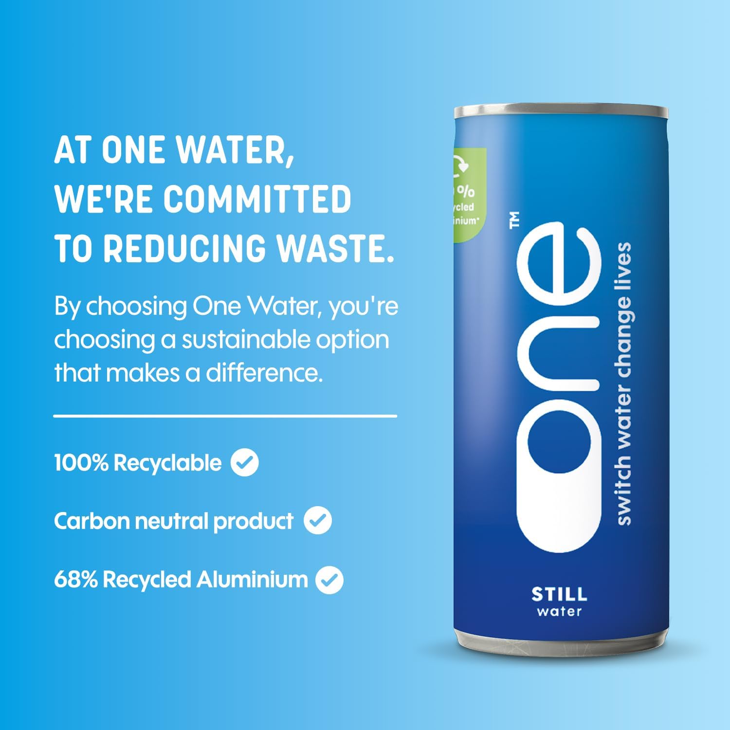 One Water Natural Still Spring Water 24 x 330ml Cans - Pure Refreshing 7.7pH Canned Water - 100% Recyclable & Sustainable Can - Plastic Free - Bulk Pack-2