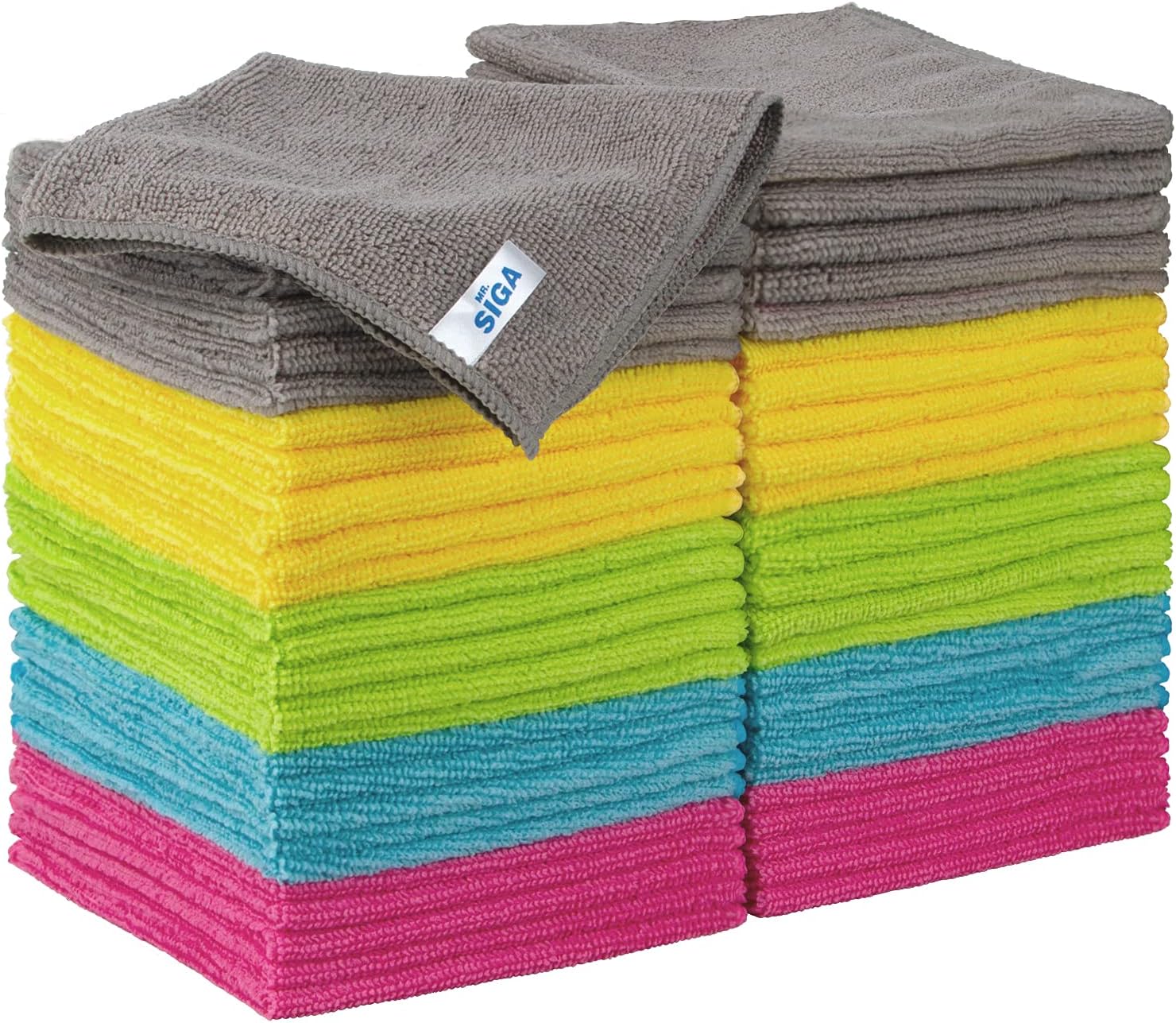 MR.SIGA Microfiber Cleaning Cloth, All-Purpose Cleaning Towels, Pack of 50, Size 11.8 x 11.8 in-0