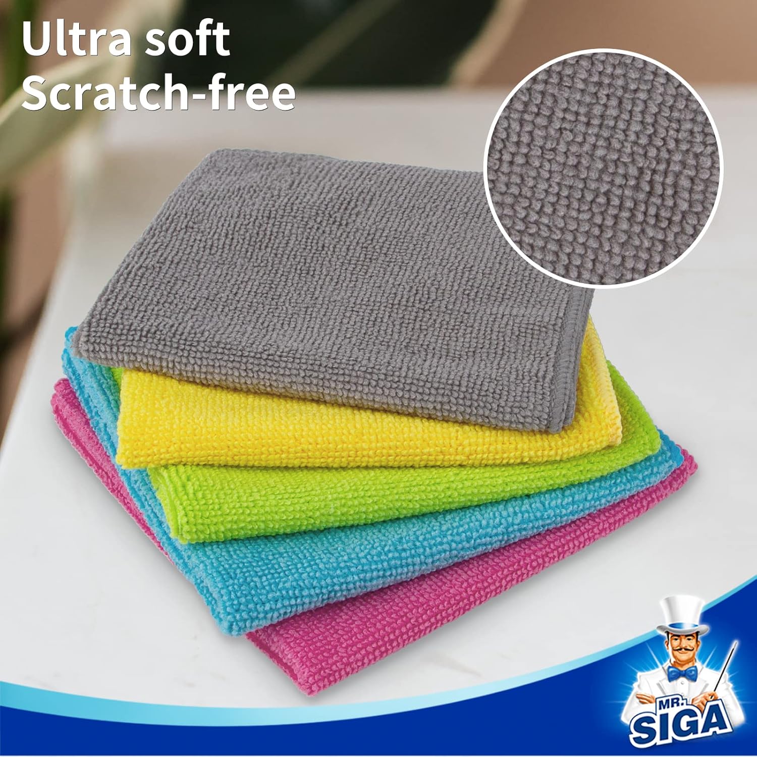 MR.SIGA Microfiber Cleaning Cloth, All-Purpose Cleaning Towels, Pack of 50, Size 11.8 x 11.8 in-5