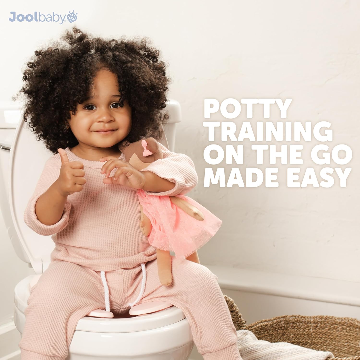 Jool Baby Products - Folding Travel Potty Seat for Girls, Fits Round & Oval Toilets, Non-Slip Suction Cups, Includes Free Travel Bag (Pink)-5