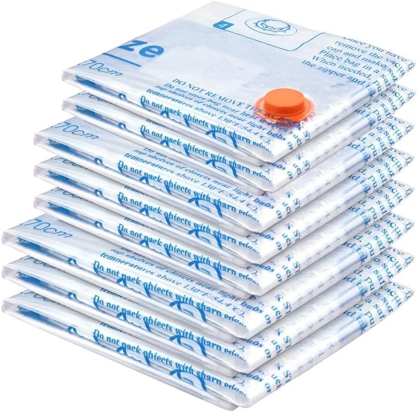 Vacuum Storage Bags 8 Combo (3 Jumbo/3Large/2 Medium), Space Saver Sealer Bags, Airtight Compression Bags for Clothes, Pillows, Comforters, Blankets, Bedding-0