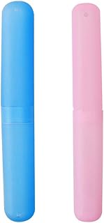 nuoshen 2 Pcs Plastic Toothbrush Case, Portable Toothbrush Holder Toothbrush Cover Storage for Daily, Travel