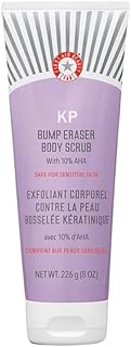 FIRST AID BEAUTY KP Bump Eraser Exfoliating Body Scrub – Exfoliator for Bumps + Chicken Skin from Keratosis Pilaris with 10% AHA (Glycolic + Lactic Acids) – 226 g